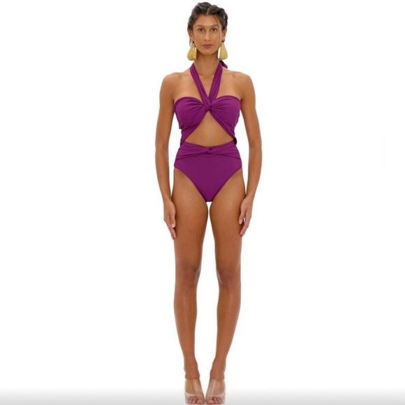 Andrea Iyamah Purple One Piece Swimsuit - Picture 1 of 8